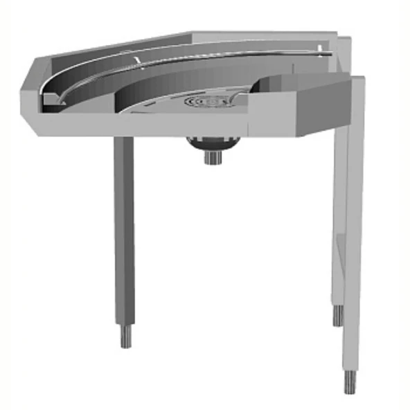 Electrolux Professional Endüstriyel Giriş Tezgahı 90° Açılı, Bulaşık Makinesi Kontrollü, Saat Yönünün Tersine HSLC90CC ürün görseli 1