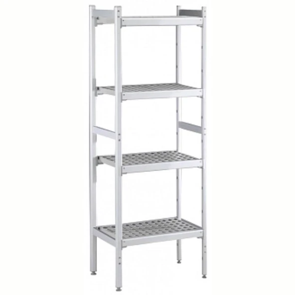 Electrolux Professional Düz Etejer Seti, Aluminyum Ayaklı, 4 Raflı, Her Raf Demonte Polietilen Tabletlerden Oluşur, Tabletler Bulaşık Makinesinde Yıkanabilir - 475x1037 Mm, H=1700 Mm BLS1038 ürün görseli 1