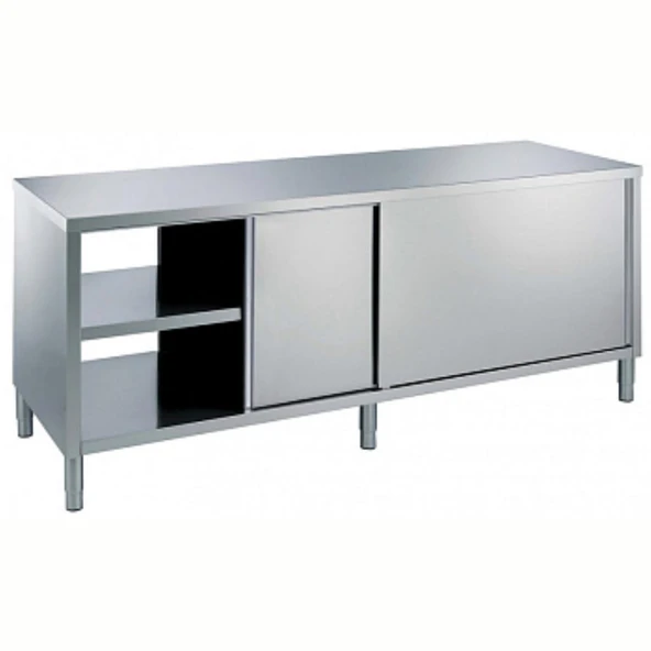 Electrolux Professional İki Taraftan Kapılı (pass-thru) Dolaplı Çalışma Tezgahı, 1 Ara Raflı Ve 4 Kayar Kapılı, (6 Ayaklı) - 1600 Mm TND1600EN ürün görseli 1