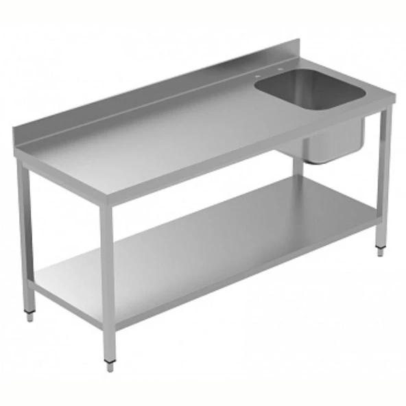 Electrolux Professional Özel Şef Çalışma Tezgahı, Tek Evyeli (sağda), 100 Mm Sırtlı, Taban Raflı - 1800 Mm, Plus LSGTL1810D ürün görseli 1