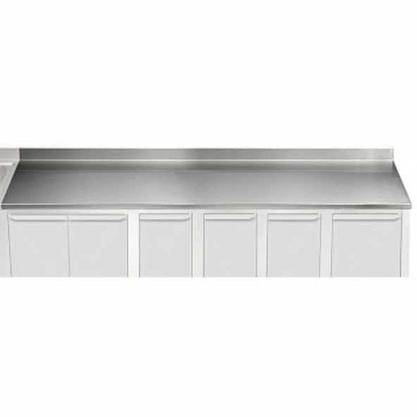 Electrolux Professional Üst Tabla, Sırtlı, 3800 Mm, 1,5 Mm Kalınlıkta Üst Tabla 18 Mm Kalınlığında Ses Sönümlendirici Malzeme Ve Ayrıca 2 Paslanmaz Kayıtla Güçlendirilmiştir - Modular Line TPLA38A ürün görseli 1