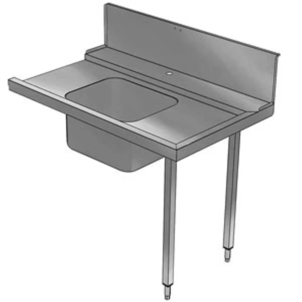 Electrolux Professional Bulaşık Giriş Tezgahı, Tek Evyeli (500x400 Mm), Sıyırma Hunisi, Giyotin Tip Bulaşık Makinesi İçin, 300 Mm Sırt, Soldan Sağa - 1400 Mm BHHPTBH14L ürün görseli 1