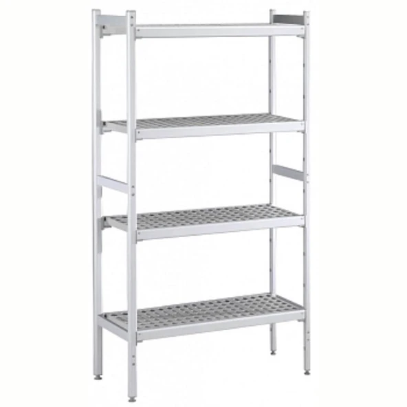 Electrolux Professional Düz Etejer Seti, Aluminyum Ayaklı, 4 Raflı, Her Raf Demonte Polietilen Tabletlerden Oluşur, Tabletler Bulaşık Makinesinde Yıkanabilir - 475x1569 Mm, H=1700 Mm BLS1569 ürün görseli 1