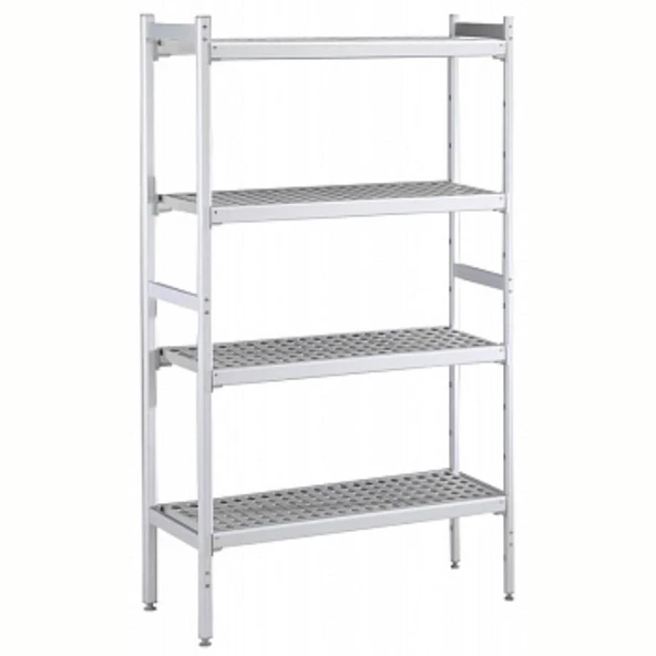 Electrolux Professional Düz Etejer Seti, Aluminyum Ayaklı, 4 Raflı, Her Raf Demonte Polietilen Tabletlerden Oluşur, Tabletler Bulaşık Makinesinde Yıkanabilir - 475x1696 Mm, H=1700 Mm BLS1696 ürün görseli 1