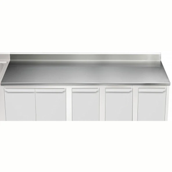 Electrolux Professional Üst Tabla, Sırtlı, 2800 Mm, 1,5 Mm Kalınlıkta Üst Tabla 18 Mm Kalınlığında Ses Sönümlendirici Malzeme Ve Ayrıca 2 Paslanmaz Kayıtla Güçlendirilmiştir - Modular Line TPLA28A ürün görseli 1