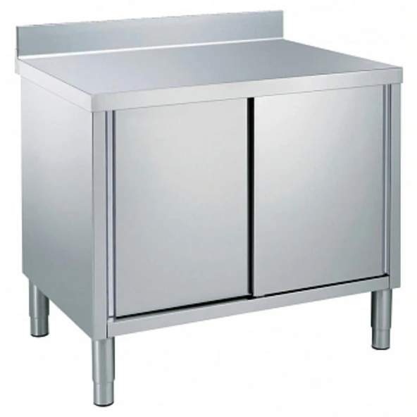 Electrolux Professional Dolaplı Çalışma Tezgahı, 1 Ara Raflı, 2 Kayar Kapılı, 100 Mm Sırtlı, (4 Ayaklı) - 1200 Mm TN1210EN ürün görseli 1