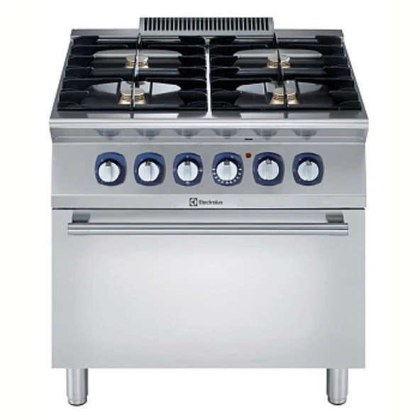 Electrolux Professional Endüstriyel 4 Açık Ateşli Gazlı Kuzine, Her Brulör 5,5 Kw, Elektrikli Fırın, Derinlik 730 Mm E7GCGH4CE0 ürün görseli 1