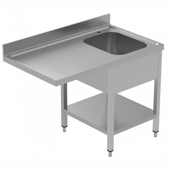 Electrolux Professional Tezgahaltı Bulaşık Makinesi Tezgahı, 1 Evye (500x500 Mm) & Sol Tarafta Süzdürme, Taban Raflı - 1200 Mm, Plus GLR1SSPELS ürün görseli 1