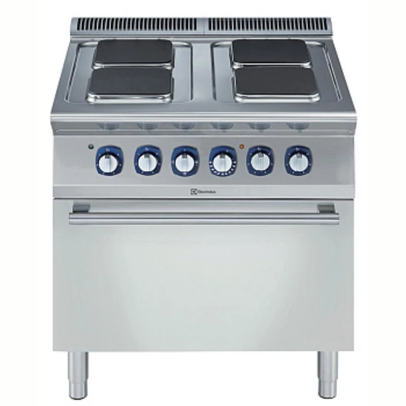 Electrolux Professional Endüstriyel 4 Kare Pleytli (her Ocak 2,6 Kw) Elektrikli Kuzine, Elektrikli Fırın, Derinlik 730 Mm - 800 Mm E7ECEH4QE0 ürün görseli 1
