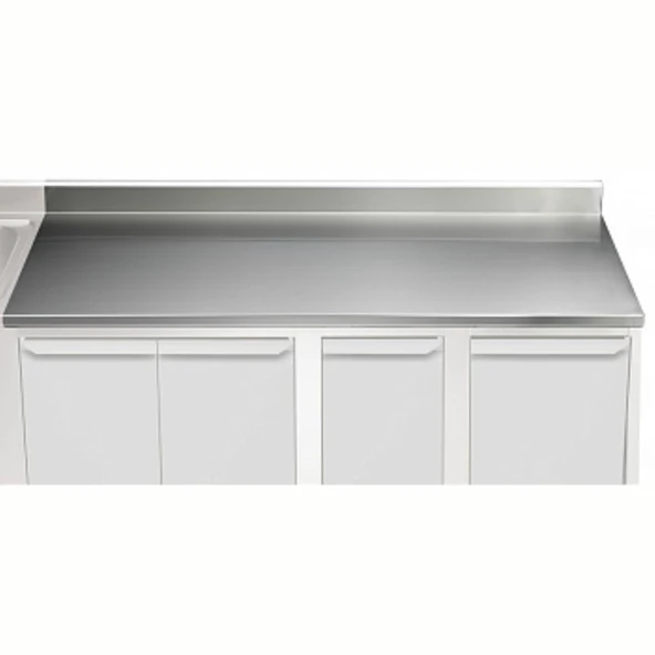 Electrolux Professional Üst Tabla, Sırtlı, 2300 Mm, 1,5 Mm Kalınlıkta Üst Tabla 18 Mm Kalınlığında Ses Sönümlendirici Malzeme Ve Ayrıca 2 Paslanmaz Kayıtla Güçlendirilmiştir - Modular Line TPLA23A ürün görseli 1