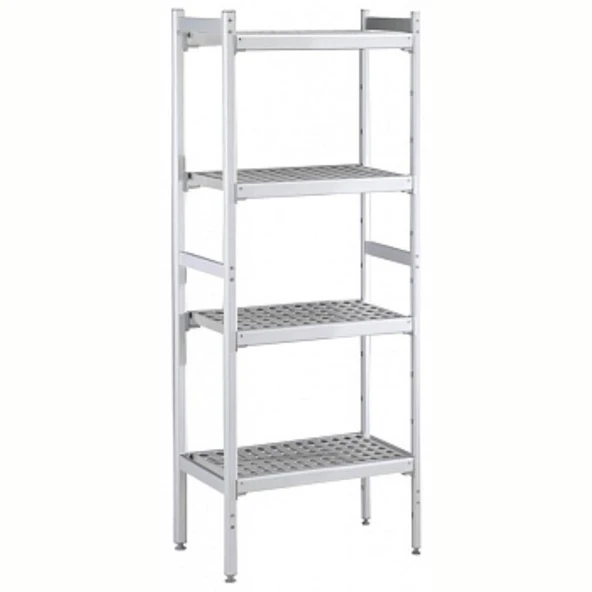 Electrolux Professional Düz Etejer Seti, Aluminyum Ayaklı, 4 Raflı, Her Raf Demonte Polietilen Tabletlerden Oluşur, Tabletler Bulaşık Makinesinde Yıkanabilir - 475x1126 Mm, H=1700 Mm BLS1126 ürün görseli 1