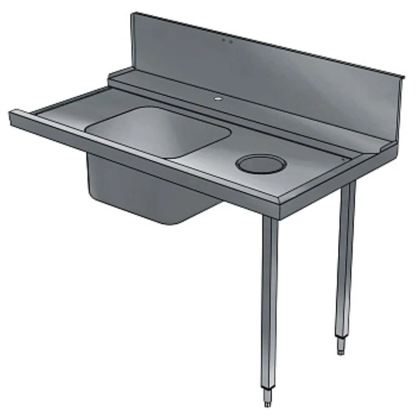 Electrolux Professional Bulaşık Giriş Tezgahı, Tek Evyeli (500x400 Mm), Sıyırma Hunisi, Giyotin Tip Bulaşık Makinesi İçin, 300 Mm Sırt, Sağdan Sola - 1400 Mm BHHPTBH14R ürün görseli 1