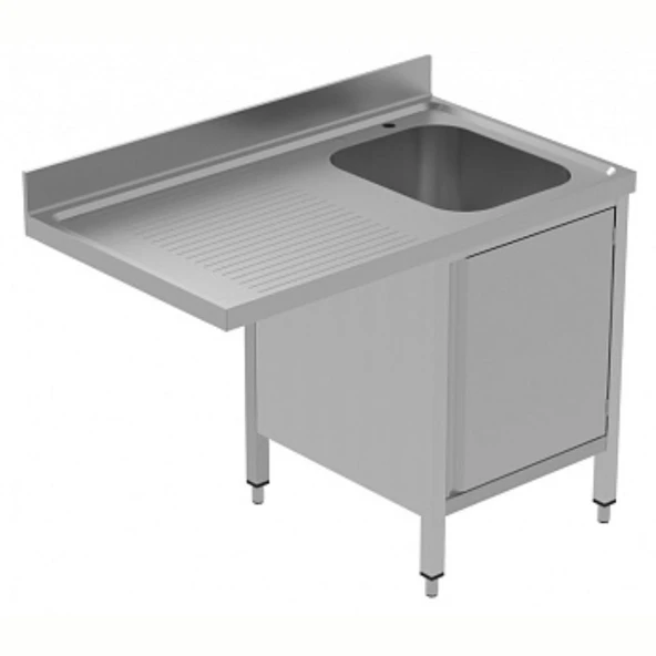 Electrolux Professional Tezgahaltı Bulaşık Makinesi İçin Dolaplı Tezgah, Tek Evyeli (400x500x250 Mm), Damlalığı Solda, 1200 Mm, Plus GLR1SSPP ürün görseli 1
