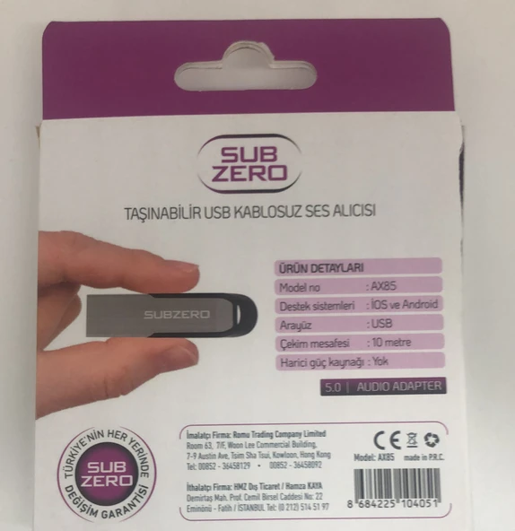 Subzero AX85 Taşınabilir USB Kablosuz Ses Alıcısı - Resim 4