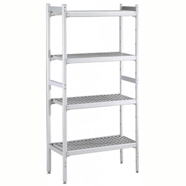 Electrolux Professional Düz Etejer Seti, Aluminyum Ayaklı, 4 Raflı, Her Raf Demonte Polietilen Tabletlerden Oluşur, Tabletler Bulaşık Makinesinde Yıkanabilir - 475x1394 Mm, H=1700 Mm BLS1394 ürün görseli 1