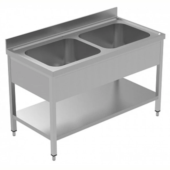 Electrolux Professional 2 Evyeli Tezgah, Evyeleri 600x500 Mm, Taban Raflı - 1400 Mm, Plus LSGLG1426E ürün görseli 1