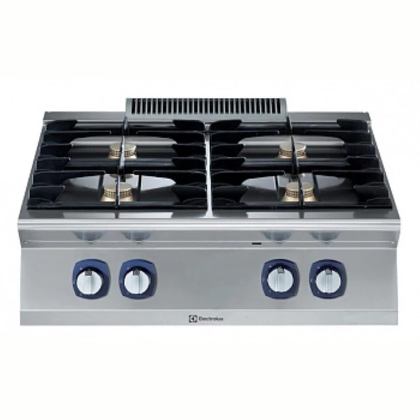 Electrolux Professional Endüstriyel 4 Açık Ateşli Gazlı Set Üstü Ocak, Her Brulör 5,5 Kw, Derinlik 730 Mm - 800 Mm E7GCGH4C00 ürün görseli 1