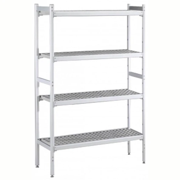 Electrolux Professional Düz Etejer Seti, Aluminyum Ayaklı, 4 Raflı, Her Raf Demonte Polietilen Tabletlerden Oluşur, Tabletler Bulaşık Makinesinde Yıkanabilir - 475x1872 Mm, H=1700 Mm BLS1872 ürün görseli 1