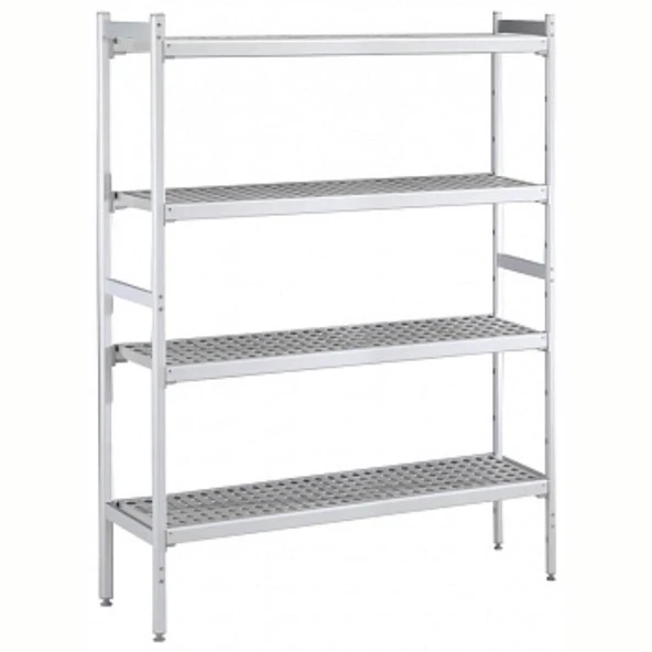 Electrolux Professional Düz Etejer Seti, Aluminyum Ayaklı, 4 Raflı, Her Raf Demonte Polietilen Tabletlerden Oluşur, Tabletler Bulaşık Makinesinde Yıkanabilir - 475x2224 Mm, H=1700 Mm BLS2224 ürün görseli 1