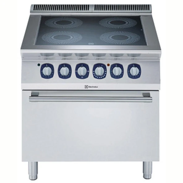 Electrolux Professional Endüstriyel 4 Zonlu Enfraruj Ocaklı Kuzine, Her Zon 2,2 Kw, Altı Elektrikli Fırınlı, Derinlik 730 Mm - 800 Mm E7IREH40E0 ürün görseli 1