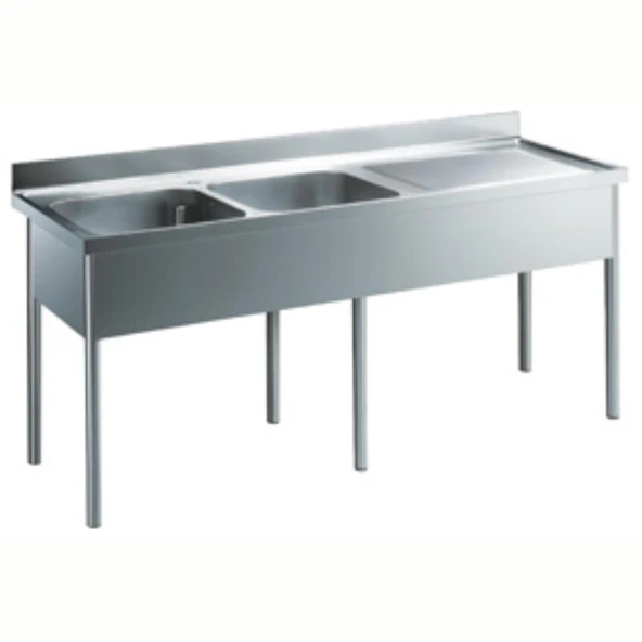 Electrolux Professional 2 Evyeli Tezgah, Evyeler 500x600x300mm, Damlalığı Sağda - 2100 Mm LG2126DXEN ürün görseli 1