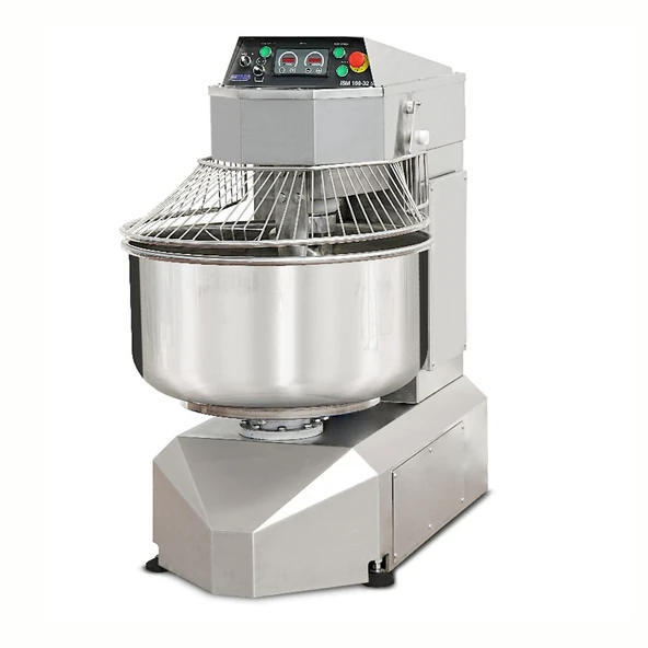 Dirmak ISM 100-32S CR Spiral Hamur Yoğurma Makinası 100 Lt Kazan İki Yönlü Kazan 50 Kg Un Kapasiteli  İki Devirli İki Yöne Dönen Kazan Krom Gövde 380v/3p/50hz ürün görseli 1