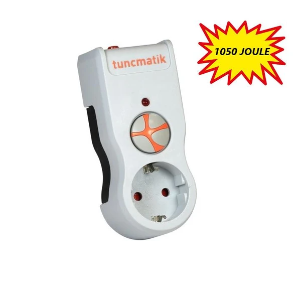 Tunçmatik PowerSurge 1050 Joule TSK19019 Tekli Beyaz Akım Korumalı Priz ürün görseli 1