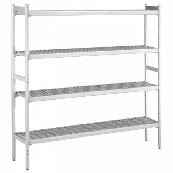 Electrolux Professional Düz Etejer Seti, Aluminyum Ayaklı, 4 Raflı, Her Raf Demonte Polietilen Tabletlerden Oluşur, Tabletler Bulaşık Makinesinde Yıkanabilir - 475x2935 Mm, H=1700 Mm BLS2935 ürün görseli 1