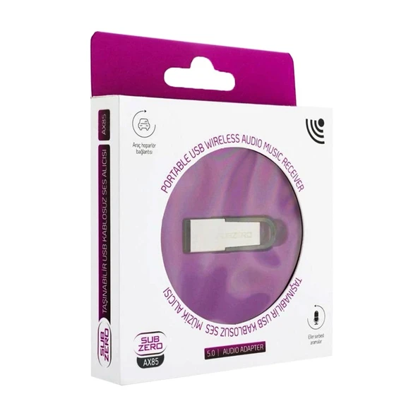 Subzero AX85 Taşınabilir USB Kablosuz Ses Alıcısı ürün görseli 1