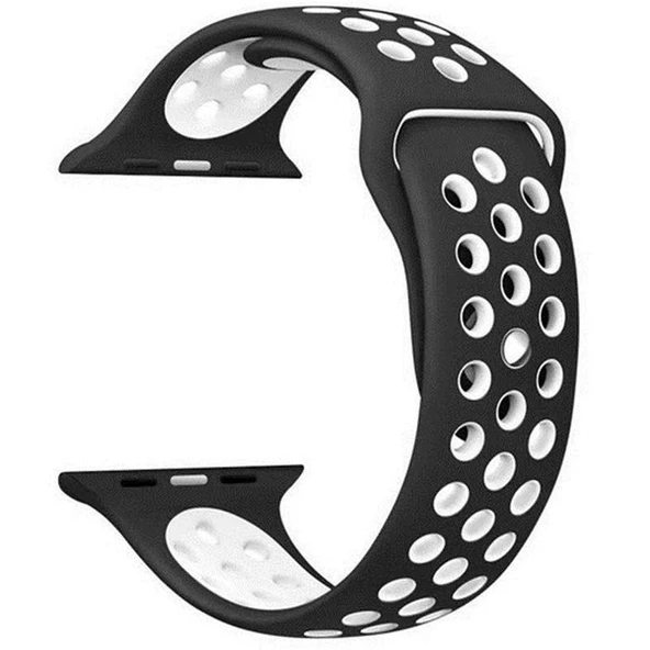Gpack Apple Watch 7 45mm Kordon Delikli Çift Renk Silikon ürün görseli 1