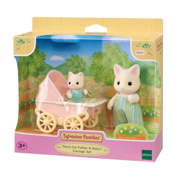 Adore Oyuncak Sylvanian Families Çiçekli Kedi Baba ve Bebek Arabası Seti 5683 ürün görseli 1
