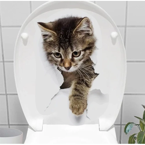 Decohandy Klozet Etiketi Stray Cat ürün görseli 1