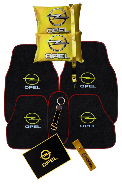 Opel Araç ile Uyumlu Oto Halı Paspas & Dijital Baskılı Sarı Boyun Yastığı & Opel Oto Aksesuar Seti ürün görseli 1