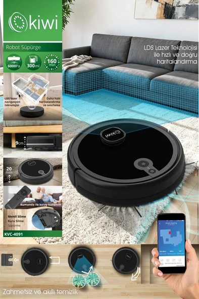 Kiwi KVC-4091 Akıllı Robot Süpürge ürün görseli 1
