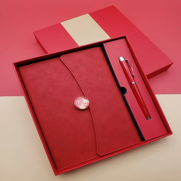 Promosyon Defter Kalem Seti Kırmızı Renk ürün görseli 1