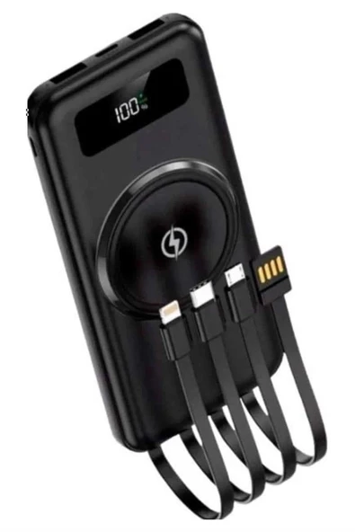 Kablosuz Çoklu Şarj Girişli 10.000 Mah Kablolu Powerbank Taşınabilir ürün görseli 1