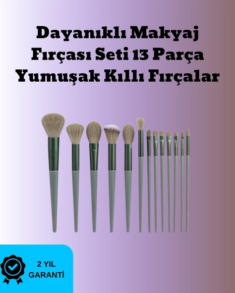 Toz ve Krem Ürünler İçin Güçlü Tutucu Yumuşak Kıllı Makyaj Fırça Takımı 13 Parça ürün görseli 1