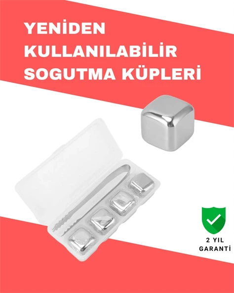 Hızlı Soğutma Özellikli Paslanmaz Metal Buz Küpü Takımı ürün görseli 1