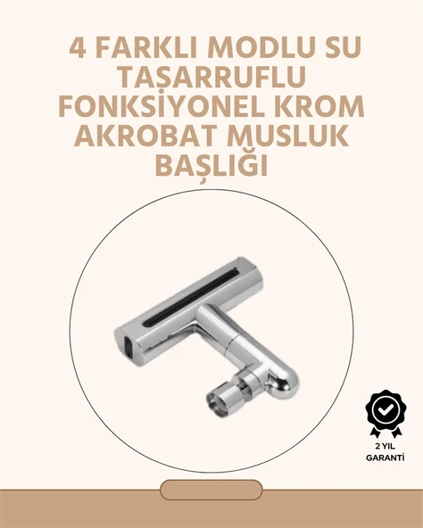 360° Dönüşlü Su Akışı Başlığı | 4'ü 1 Arada Kullanım ürün görseli 1