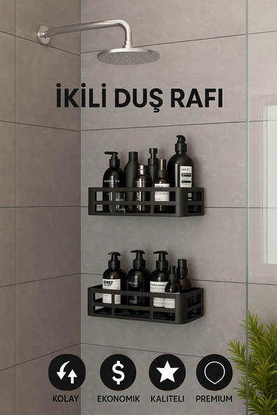 Yapışkanlı Duvar Rafı organizer banyo rafı duş rafı mutfak rafı havluluk sabun krem şampuanlık ürün görseli 1