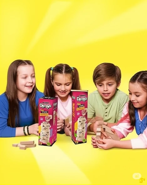 Büyük Boy Doğal Ahşap Denge Oyunu Kule Oyunu 54 Parça Ahşap Yapı Blokları Cenga ürün görseli 1