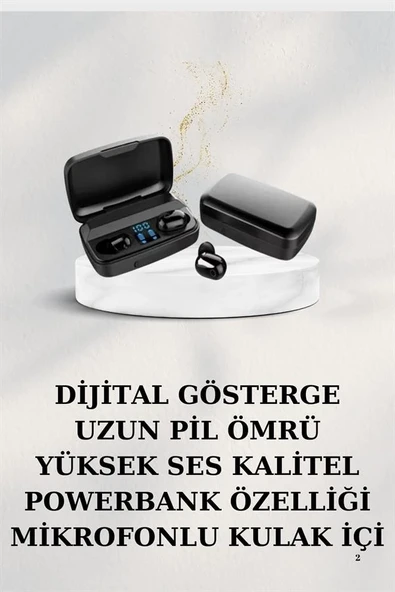 Dijital Göstergeli Bluetooth Kulaklık Kablosuz TWS Stereo Bluetooth 5.0 ürün görseli 1