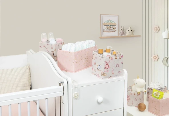 Baby 3'lü Kullanışlı Çekmece Düzenleyici Çok Amaçlı Organizer Kutu (pembe) ürün görseli 1