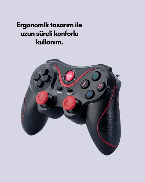 Ergonomik Tasarımlı Kablosuz Bluetooth Gamepad Titreşimli - Resim 3