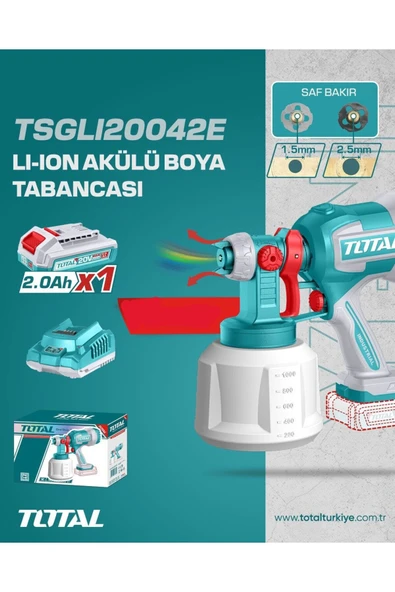LI-ION AKÜLÜ BOYA TABANCASI TSGLI20042E ürün görseli 1