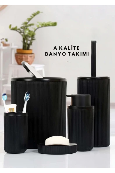 Siyah 5'li Banyo Takımı banyo Dekorasyonu Için Beşli Set banyo Aksesuar Ve Düzenleyicileri ürün görseli 1