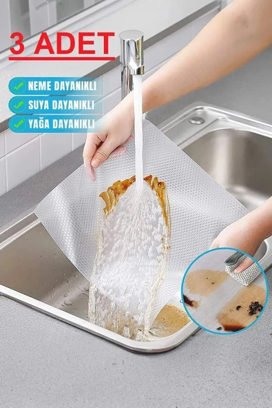 ( 3 ADET ) Çok Amaçlı Pratik Kaydırmaz 45 Cm X 3 Metre Raf Örtüsü (Mutfak-Dolap içi-Buzdolabı ) ürün görseli 1