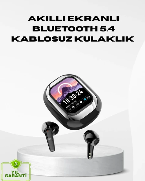 Akıllı Ekranlı Kablosuz Kulaklık – Gürültü Engelleme ve HD Ses Deneyimi ürün görseli 1