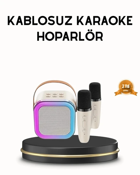 Bluetooth Karaoke Hoparlör Renkli LED Işıklı ve Type-C Şarjlı ürün görseli 1