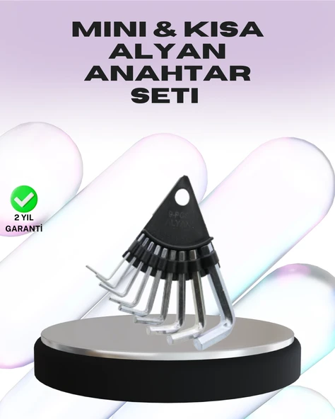 9 Parça Alyan Anahtar Seti Farklı Metrik Ölçü Pratik Taşıma ürün görseli 1